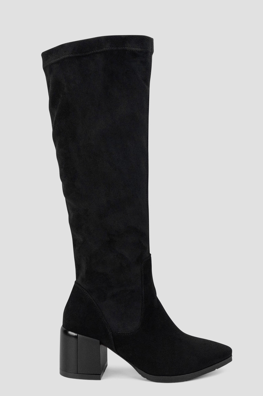 Чоботи жіночі зимові чорні натуральний велюр Україна ALROMARO — розмір 36 (23,5 см) (модель:, фото 1