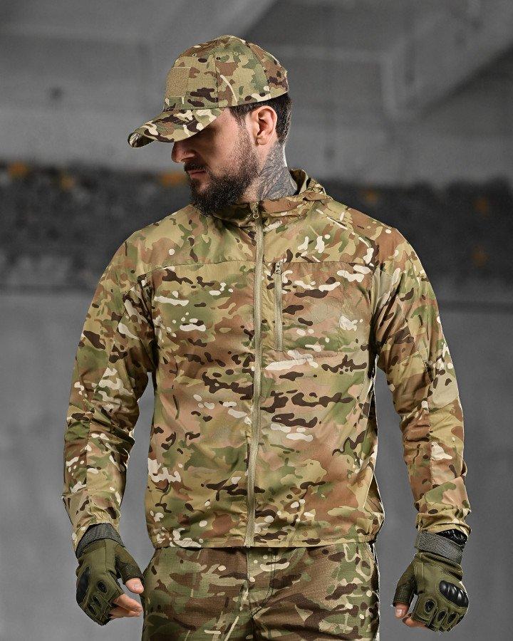Чоловіча ультралегка Вітровка Tactical Series / Водонепроникна Куртка з капюшоном мультикам ВТ9526