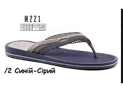 Вєтнамки пляжні чоловічі (8 пар) арт.М-221 Синій-Сірий (41-45/46р.) ТМ ОЛИМП
