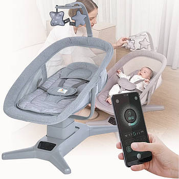 Закачуючий центр шезлонг таймер на 7 режимів з керуванням через телефон і москітною сіткою Mastela 8303