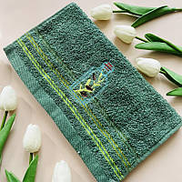 Кухонний рушник (мікрофібра), 34*75 см, колір - відтінок оливковий, арт 013416, 1 шт, оливковий