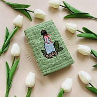 Рушник кухонний (махровий), 35*70 см, колір світло-зелений, арт 017979, 1 шт, Світло-зелений