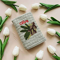 Рушник кухонний (махровий), 35*70 см, колір оливковий, арт 017980, 1 шт, оливковий