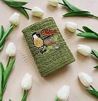 Рушник кухонний (махровий), 35*70 см, колір оливковий, арт 017981, 1 шт, оливковий