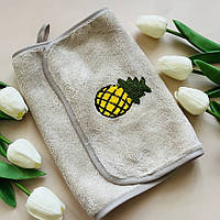 Рушник кухонний з петелькою (мікрофібра)- Ананас, 25*50 см, колір сірий, арт 017984, 1 шт, Сірий