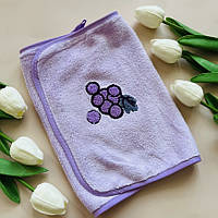 Рушник кухонний з петелькою (мікрофібра)- Виноград, 25*50 см, колір бузковий, арт 017985, 1 шт, Бузковий