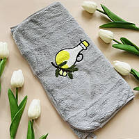 Рушник кухонний з петелькою (мікрофібра)- 35*70 см, колір сірий, арт 017989, 1 шт, Сірий