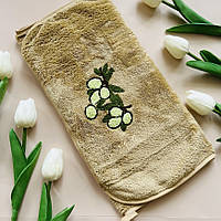 Рушник кухонний з петелькою (мікрофібра)- Гілочка оливки 35*70 см, колір коричневий, арт 017990, 1 шт, Коричневий