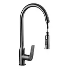 Кухонна мийка Luminex 60×45 PVD з графітовим покриттям + змішувач Graz030-T з висувним дворежимним виливом, фото 6