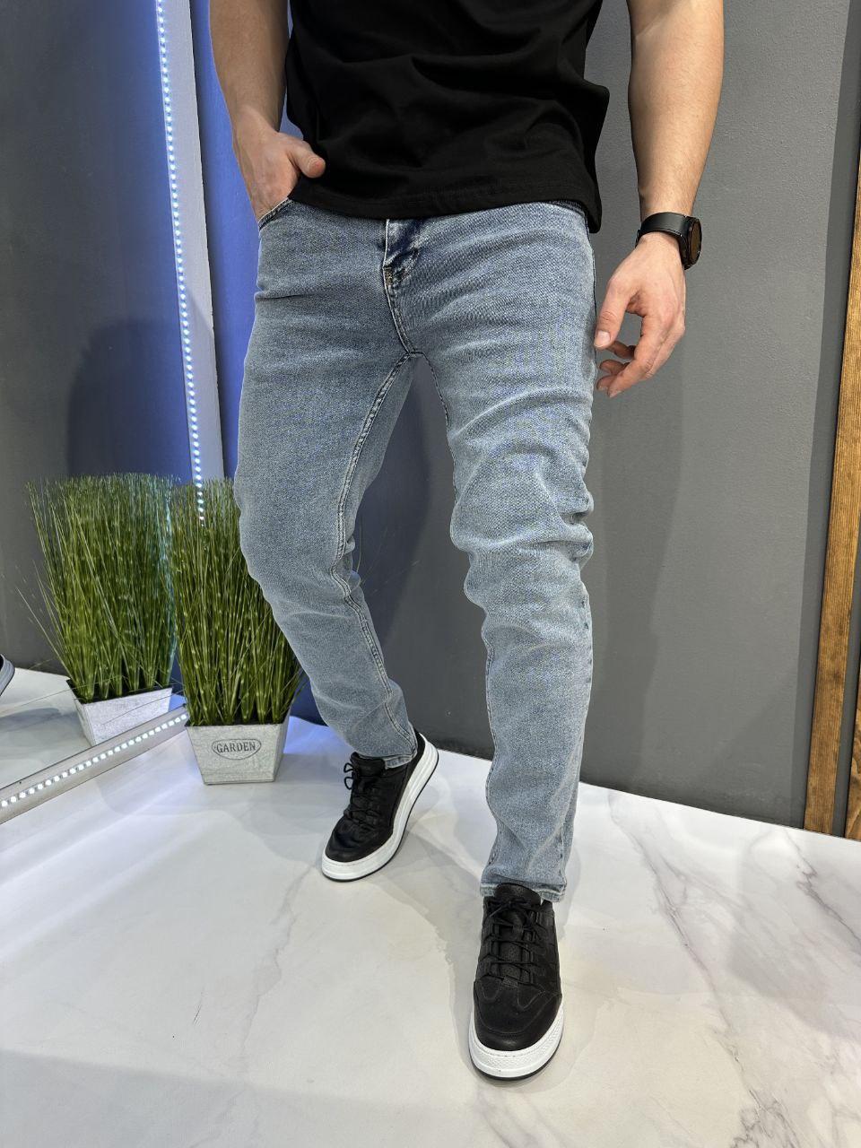 Джинси блакитні чоловічі завужені DENIM | Чоловічі джинси ЛЮКС якості