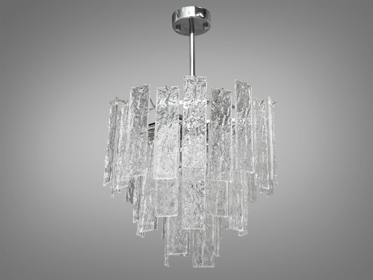 Люстра підвіс з скляними елементами на 4 лампи, колір бронза, фото 1