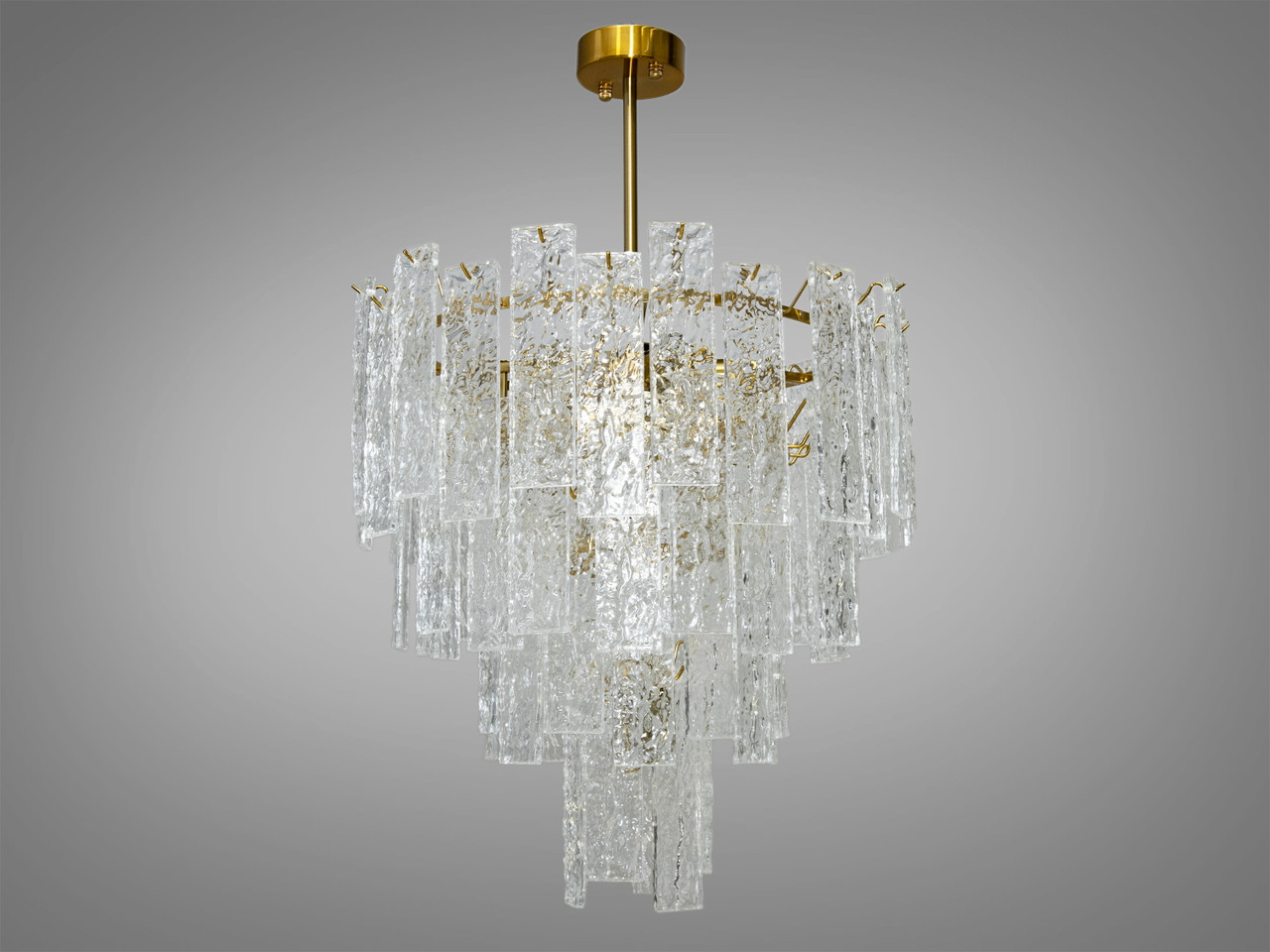 Люстра підвіс з скляними елементами на 8 ламп, колір хром, фото 1