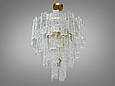 Люстра підвіс з скляними елементами на 8 ламп, колір хром, фото 2