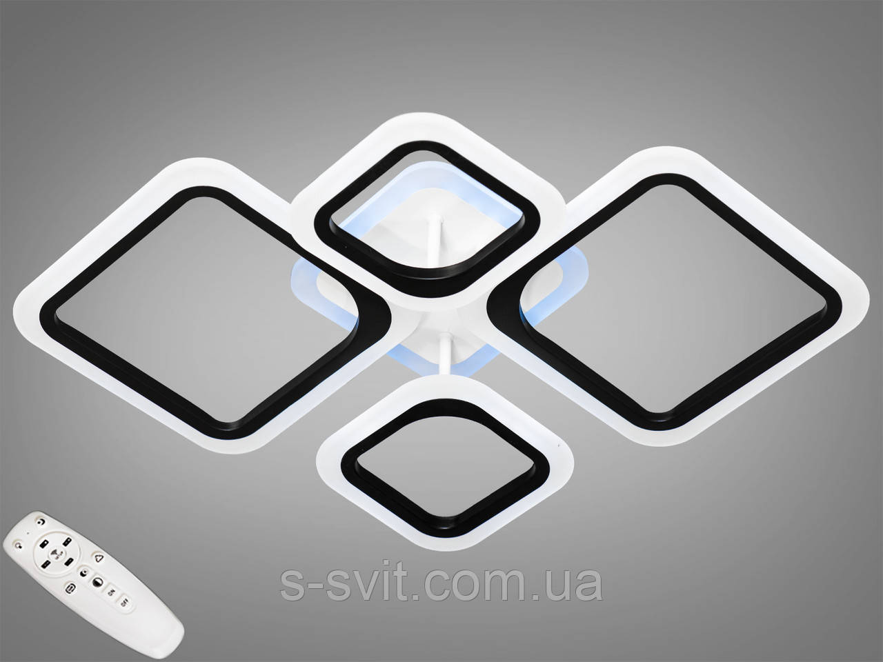 Стельова LED люстра з димером і кольоровою підсвіткою 80W, фото 1