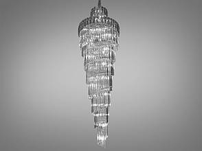 Кришталева люстра серії «Кришталевий каскад», 55 ламп, хром