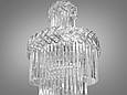 Каскадна кришталева люстра на 26 ламп, срібного кольору, фото 2