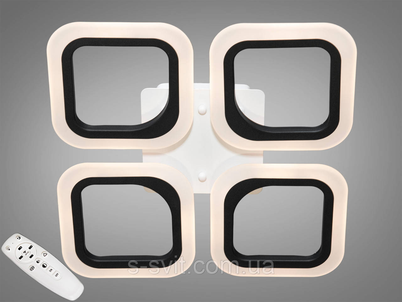 Світлодіодна люстра 55W, чорна, фото 1