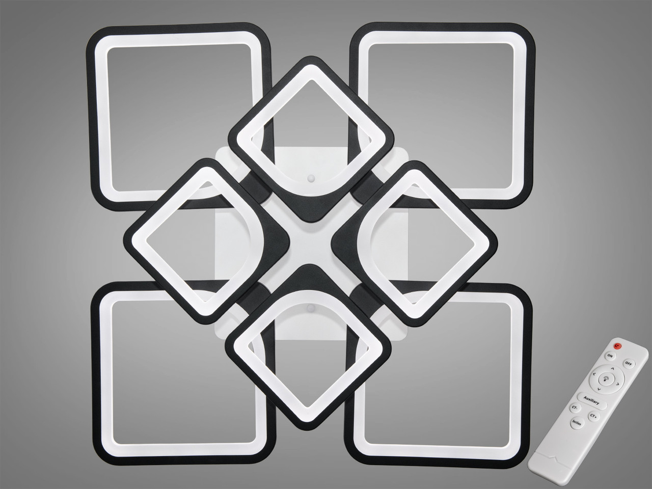 Стельова світлодіодна люстра смарт світильник з пультом, 135W, чорний, фото 1