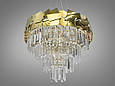 Кришталева люстра на 14 ламп, діаметром 60 см, колір-золото, фото 2