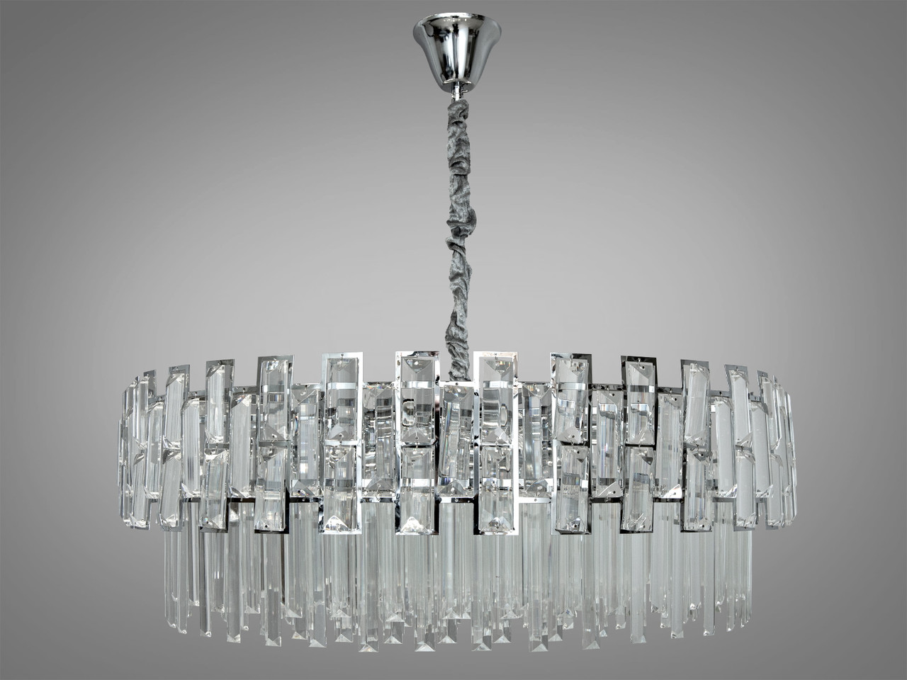 Кришталева люстра на 16 ламп, колір- хром, фото 1