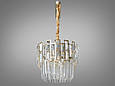 Підвісна кришталева люстра овальної форми, 12 ламп, хром, фото 2