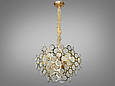 Люстра з круглими скляними елементами типу "Артишок" на 9 ламп, колір- золото, фото 2