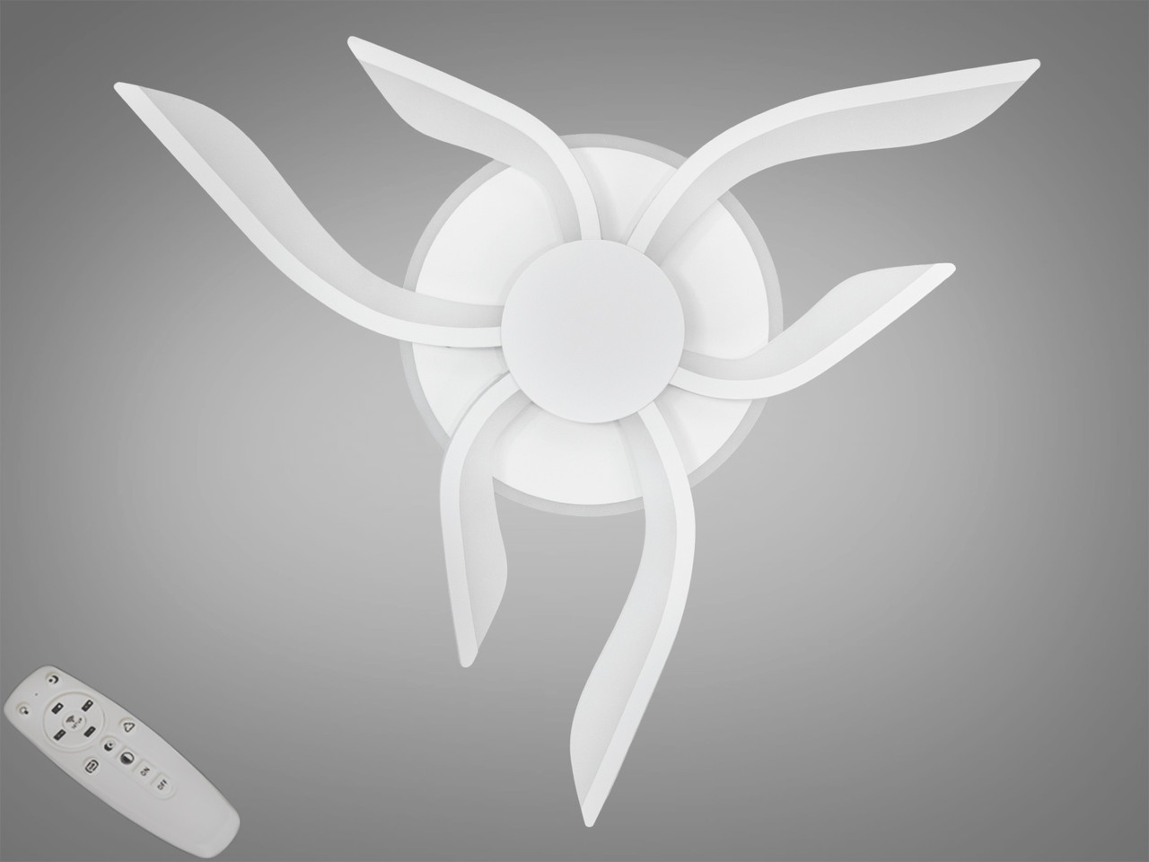 Led люстра з пультом, диммером, підсвіткою, 52W, білого кольору, фото 1