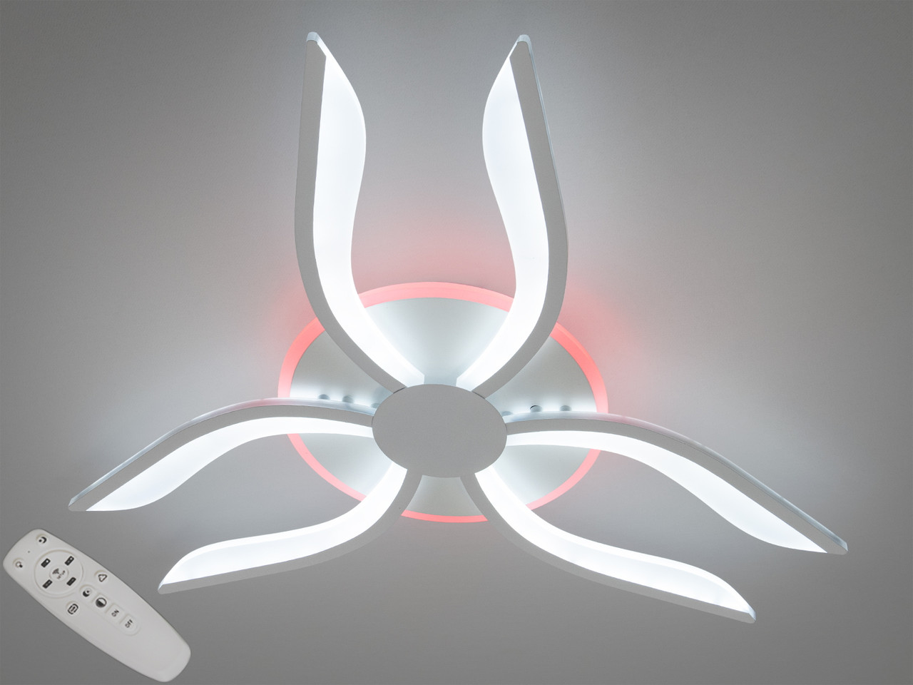 Світлодіодна люстра з пультом, підсвіткою, 60W, біла, фото 1