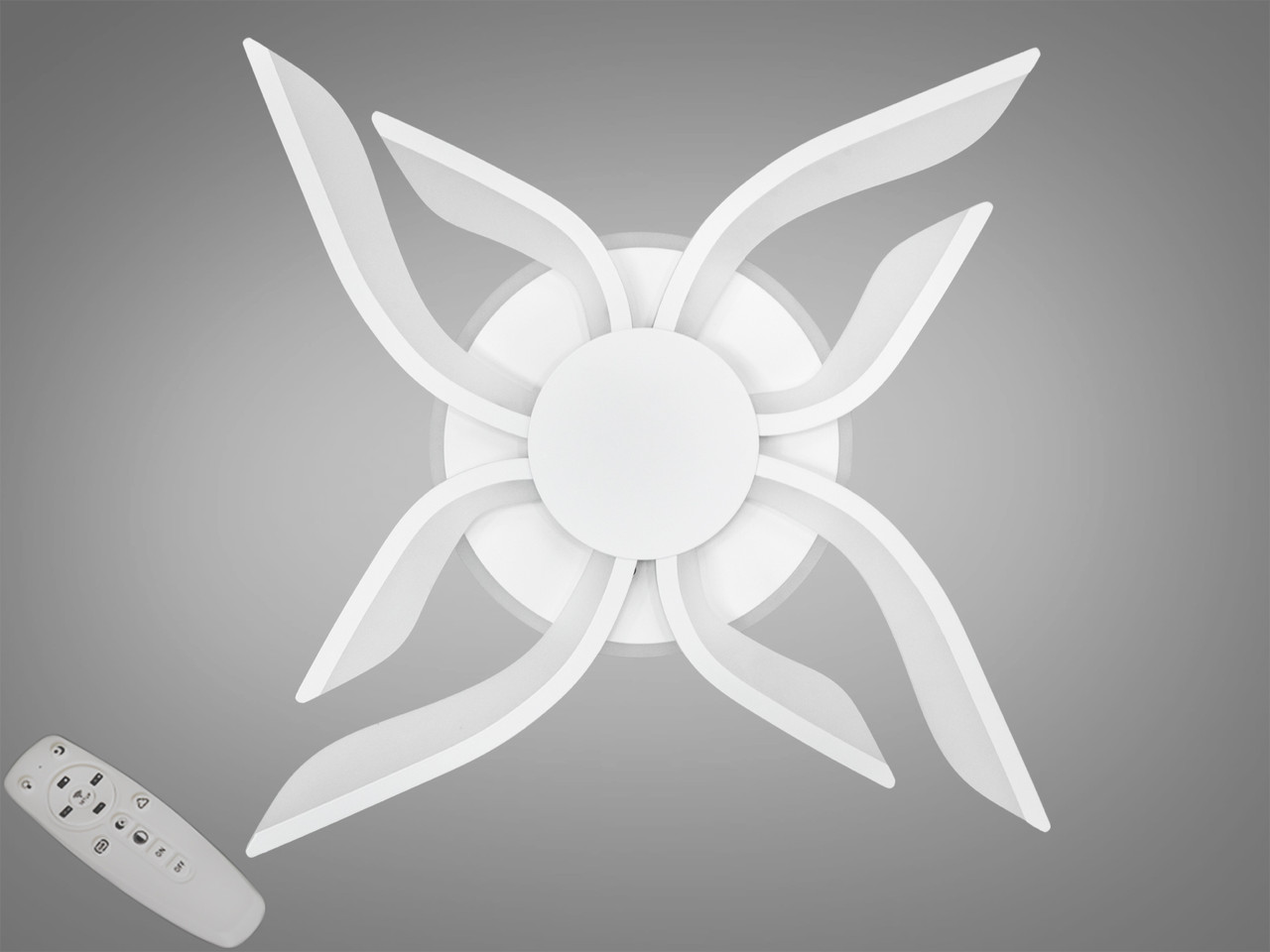 Led люстра з пультом, диммером, підсвіткою, 67W, біла, фото 1