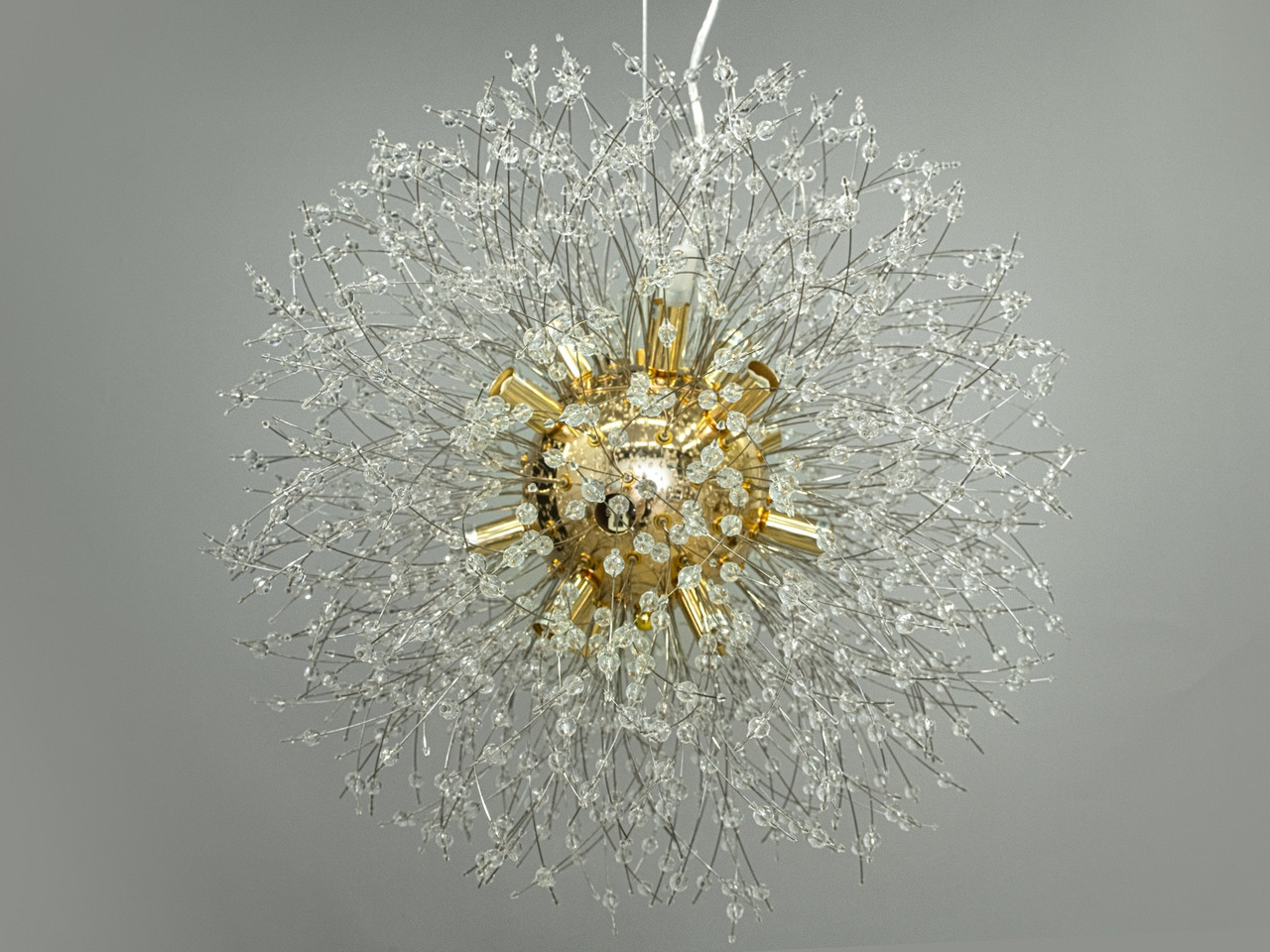 Кришталева люстра "Кульбаба" під 16 ламп патрон G9, хром, фото 1