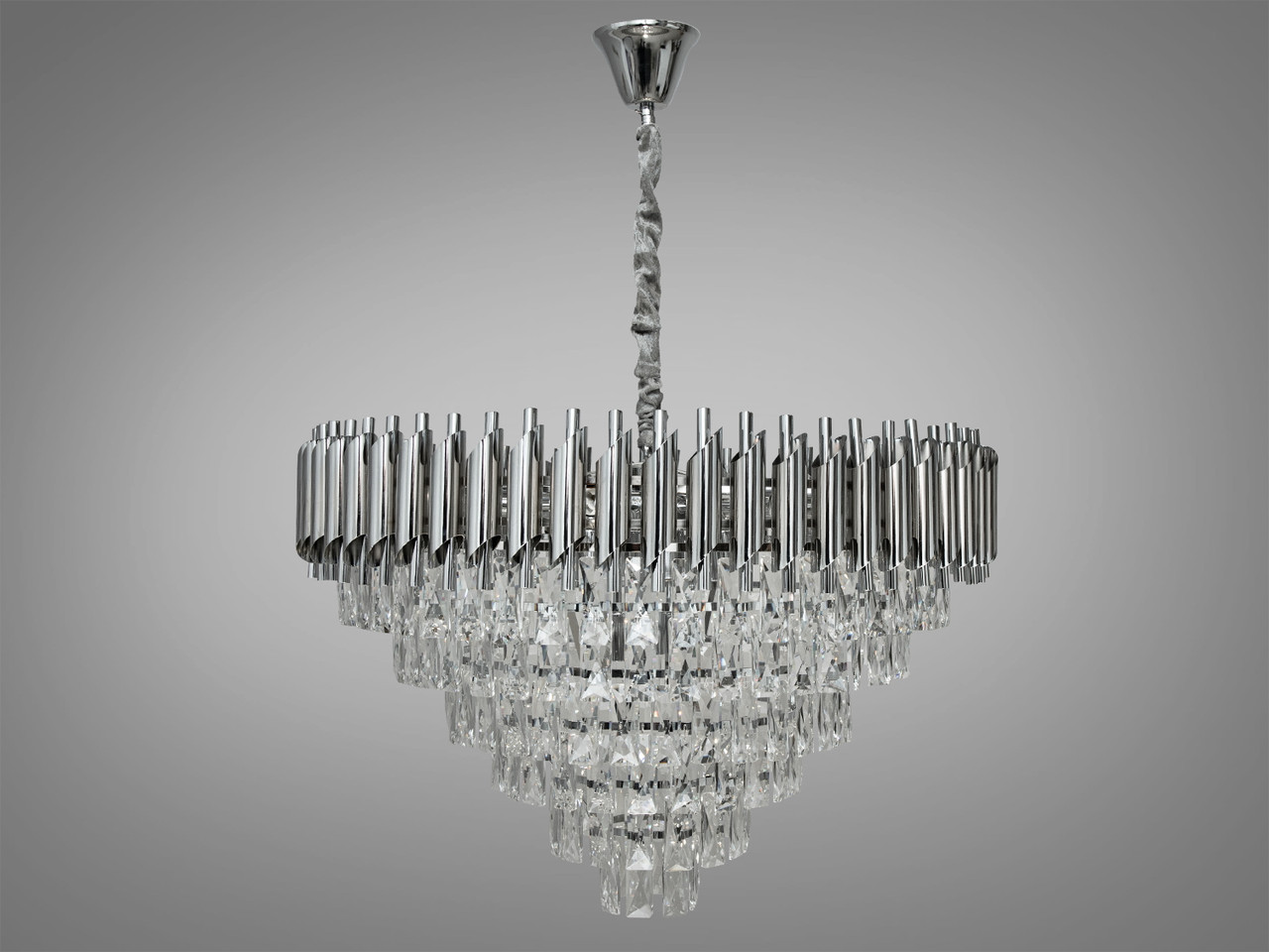Каскадна кришталева люстра  на 15 ламп, фото 1