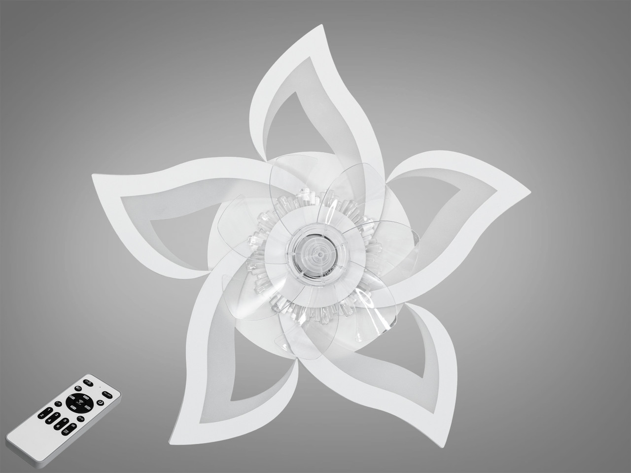 Стельова світлодіодна люстра вентилятор з пультом, 90W, біла, фото 1