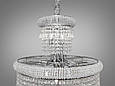Каскадна кришталева люстра в великий зал, 33 лампи, хром, фото 4