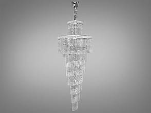 Каскадна кришталева люстра на 49 ламп цоколь е14, хром