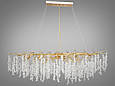 Кришталева люстра "Гліцинія" витягнутої форми, 15 ламп, золото, фото 3