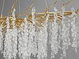 Кришталева люстра "Гліцинія" витягнутої форми, 15 ламп, золото, фото 4