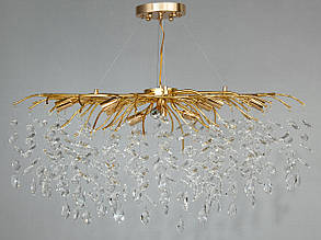 Кришталева підвісна люстра витягнутої форми, 10 ламп