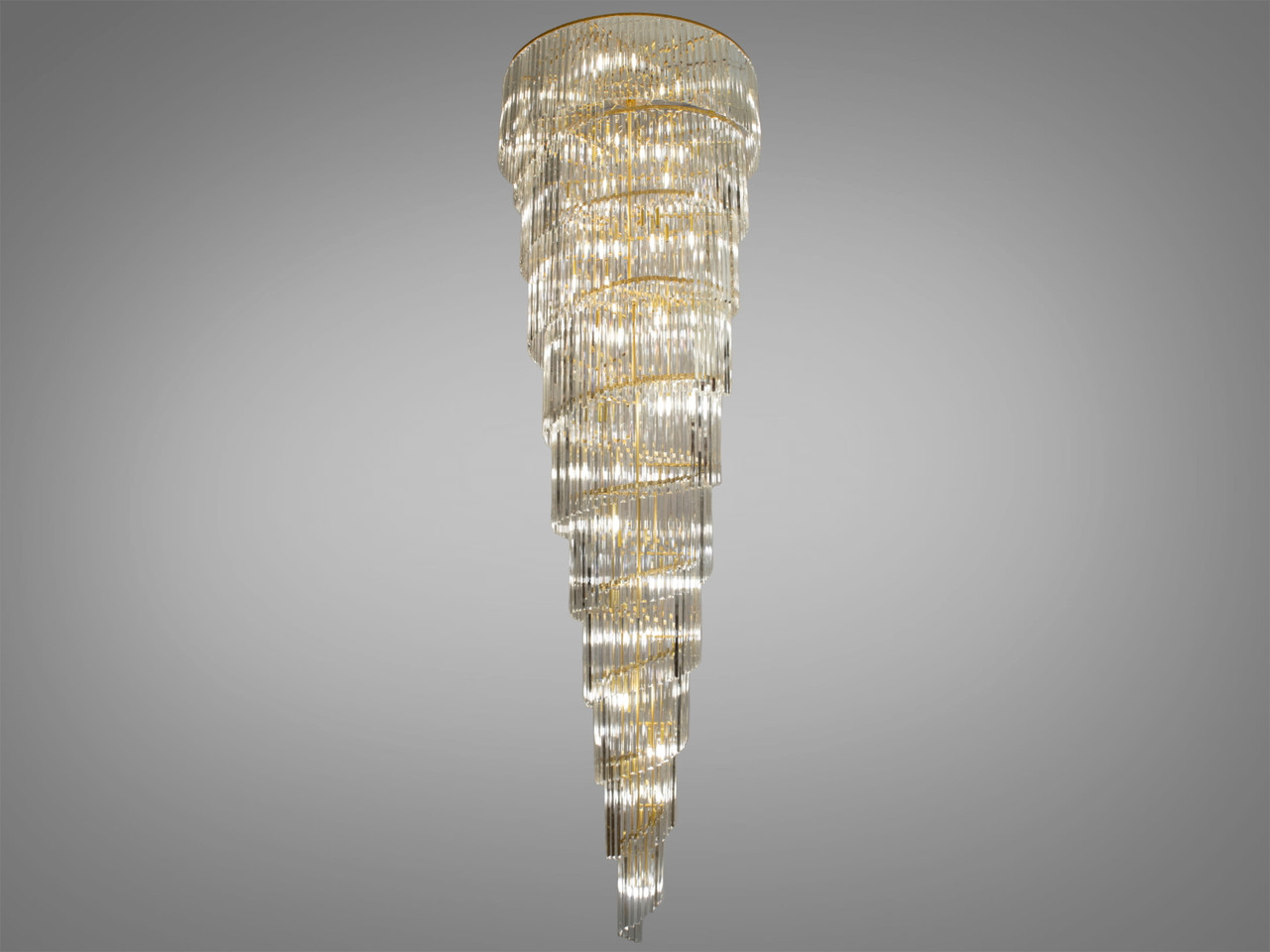 Кришталева каскадна люстра на 45 ламп, чорна, фото 1