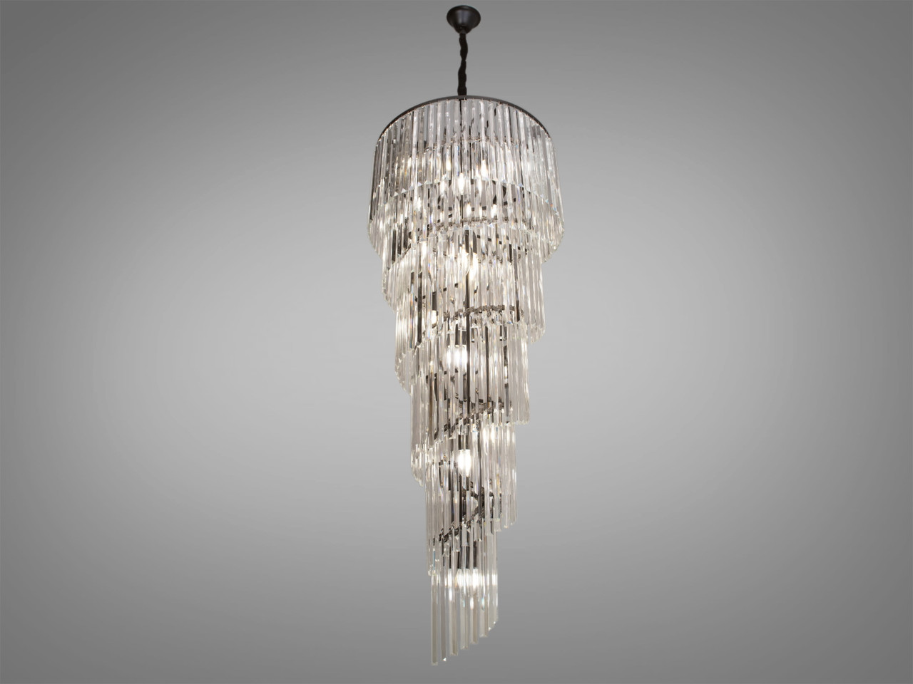 Кришталева люстра  на 21 лампу, чорний колір, фото 1