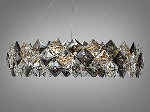 Підвісна кришталева люстра на 10 ламп, золотиста