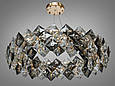 Підвісна кришталева люстра на 10 ламп, золотиста, фото 2
