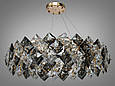 Підвісна кришталева люстра на 10 ламп, золотиста, фото 3
