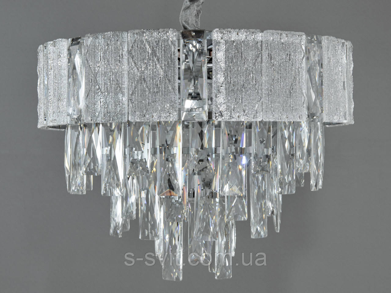 Кришталева люстра на 5 ламп хром, фото 1