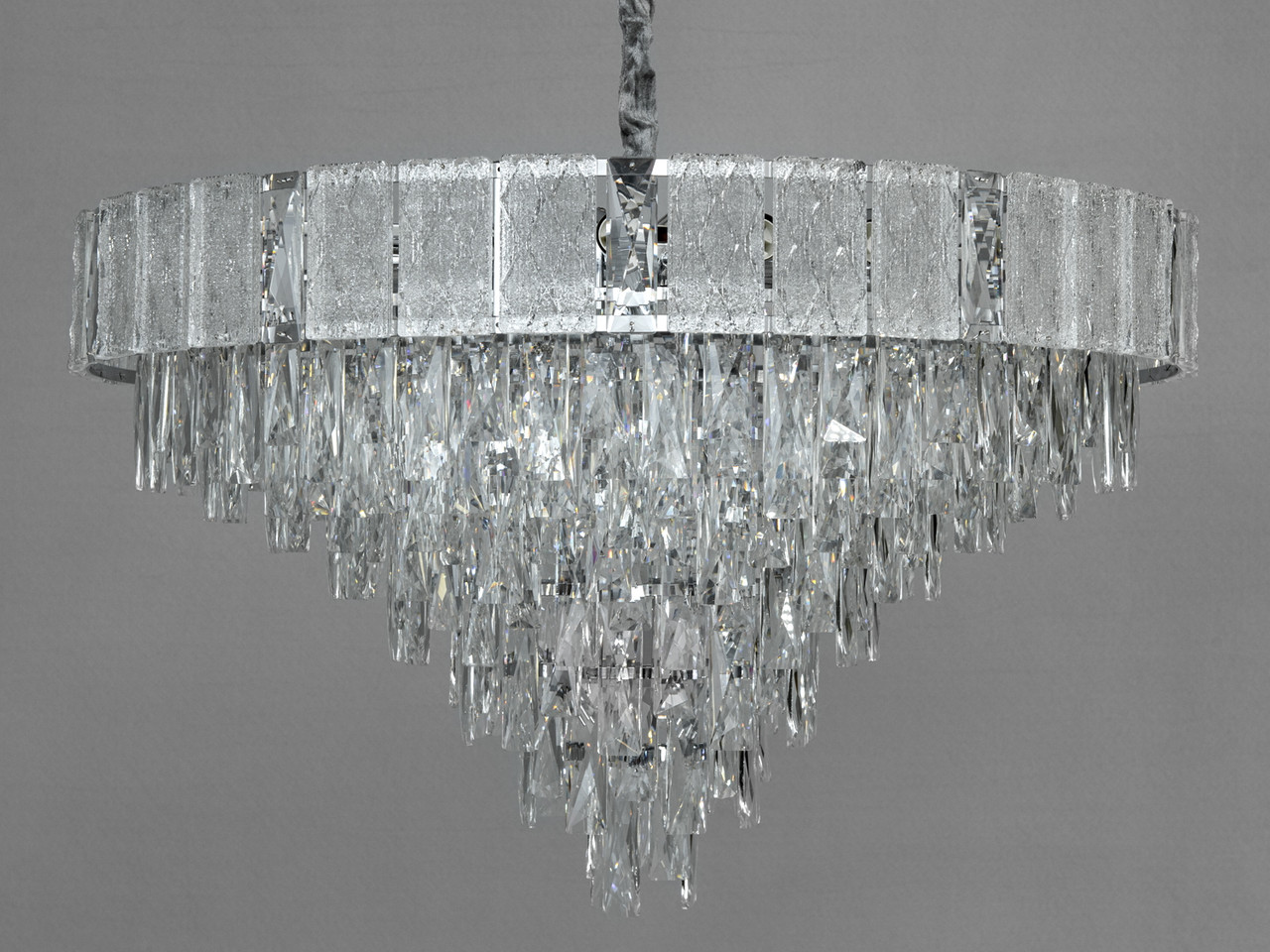 Кришталева люстра, 18 ламп, золотиста, фото 1