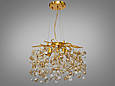 Кришталева люстра з гілочками, алюмінієвий каркас, золотиста, фото 2