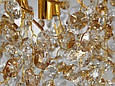 Кришталева люстра з гілочками, алюмінієвий каркас, золотиста, фото 4