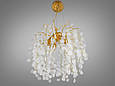 Кришталева люстра "Гліцинія", 6 ламп, золотого кольору, фото 2