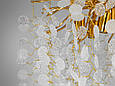 Кришталева люстра "Гліцинія", 6 ламп, золотого кольору, фото 3