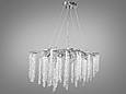 Кришталева люстра "Гліцинія" , 10 ламп, витягнутої форми, хром, фото 4