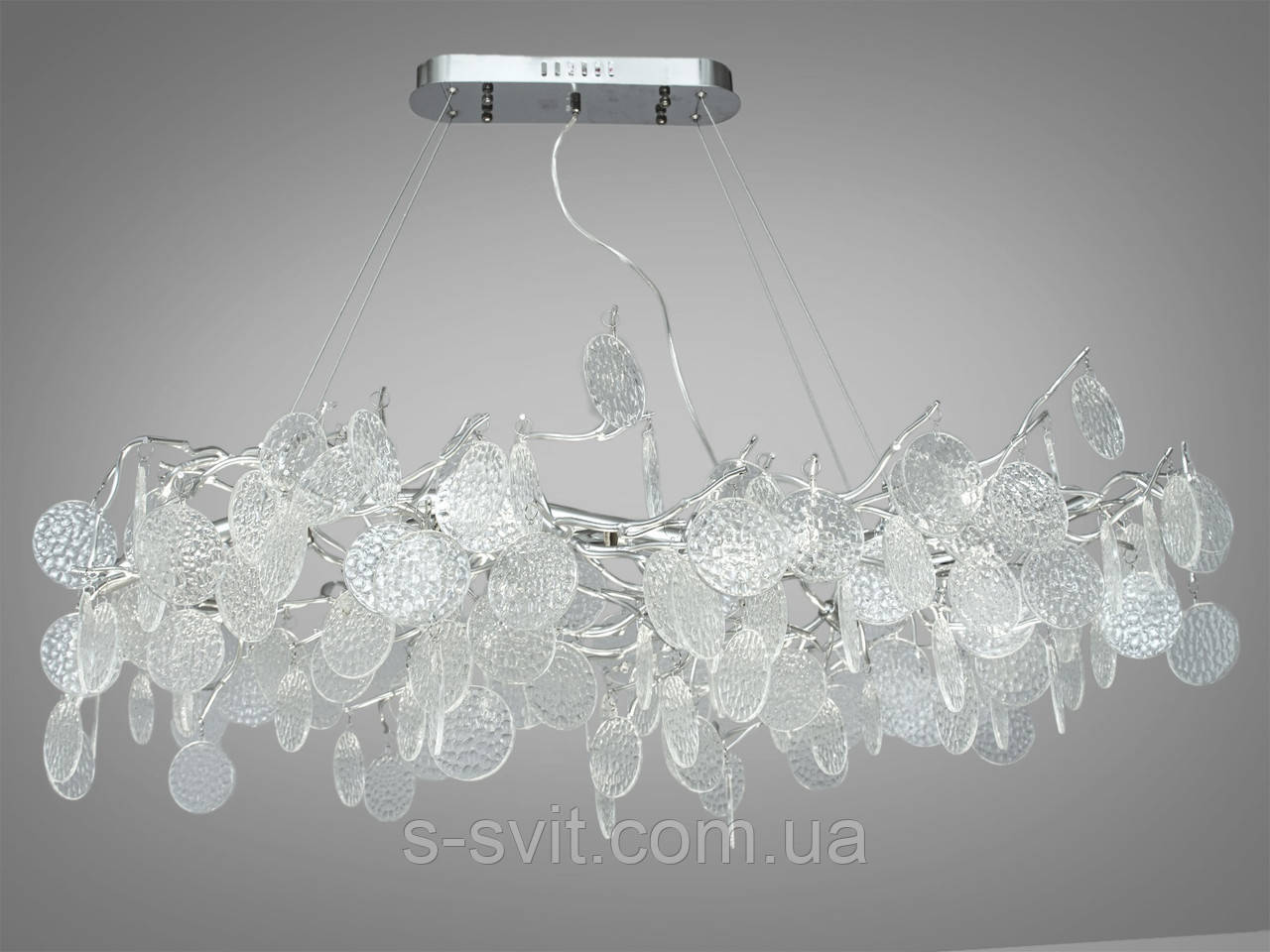 Кришталева люстра видовженої форми під 12 ламп G9, фото 1